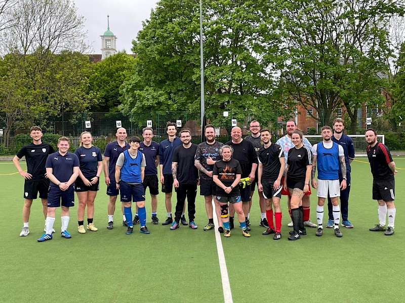 Staff enjoy football match with other schools to promote well-being and mental health awareness