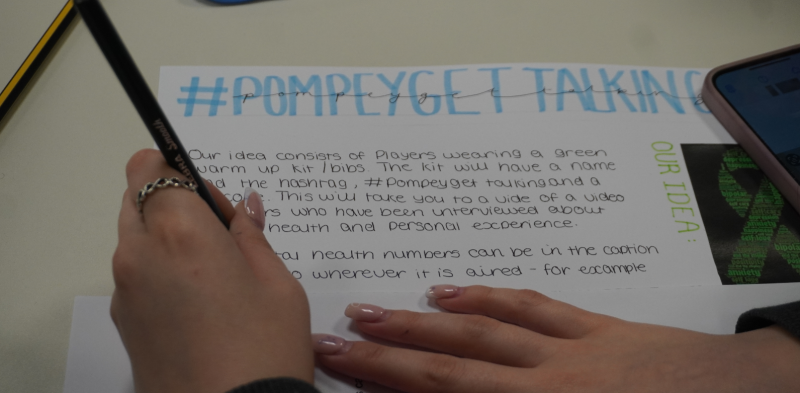 Year 9 strive to promote importance of mental health awareness at Portsmouth Football Club